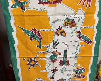 Vintage Florida  Printed Linen 