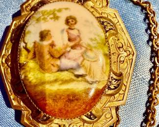 Antique Hand Painted Locket 
