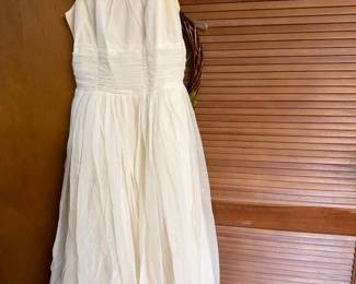 Vintage 1950's Chiffon Gown with Rhinestone Straps