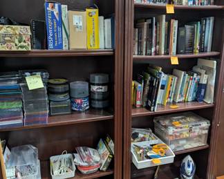 computer items, sewing items, books