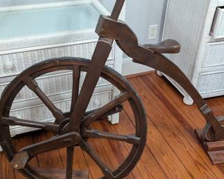 antique wooden bicycle