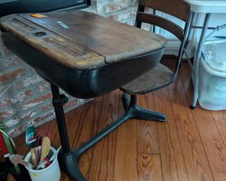 antique school desk