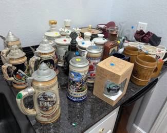 many beer steins