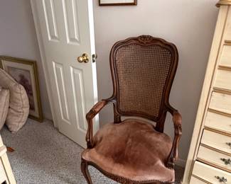 cane back accent chair