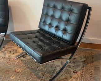 Exposition Barcelona Style Black Top Grain Leather - Price per Chair