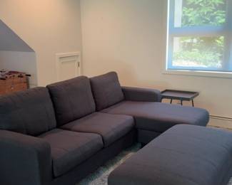 Abbyson Berkeley Gray Reversible Sectional Sofa and Ottoman