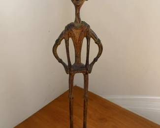 17” Tall Hand-Cast Bronze African Figurine
