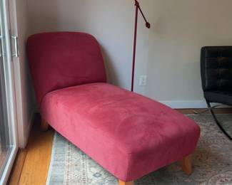 Hecht’s Echo Suede Chaise Lounge Red