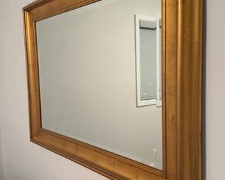 Large Beveled Wall Mirror with Gold Gilt Frame -44”x 33”