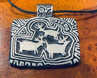 Vintage Alice Seely Pewter Pendant 