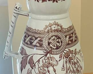 Brown Transferware Pitcher 