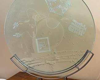 Asian Etched-Glass Display Plate