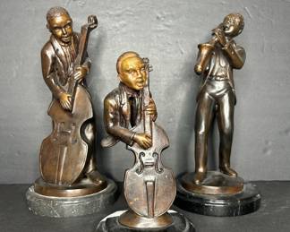 Bronze Jazz Musicians Figurines
