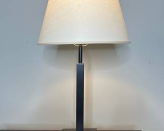 Modern Black Metal Square Column Table Lamp