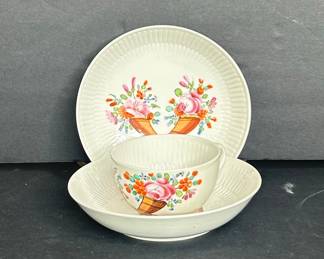 Vintage Salem China Victory Basket Floral Tea Cups and Bowls
