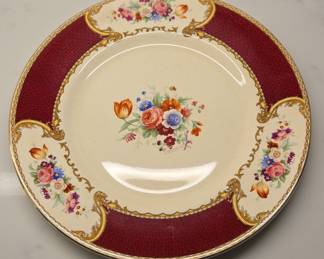 Myott "The Bouquet" Maroon Square Plate