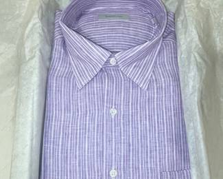 Ermenegildo Zegna Striped Linen Dress Shirt