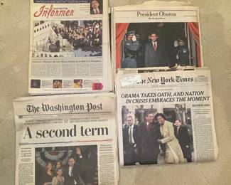 Barack Obama Inauguration and Second Term Newspapers