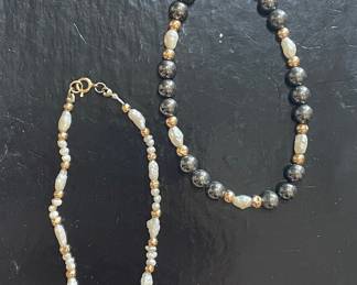14k Gold Pearl Beaded Bracelets