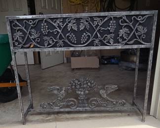 Wrought Iron Planter with Grapevine and Eagle Motif