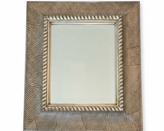 Gold Rope and Linear Carved Frame Mirror