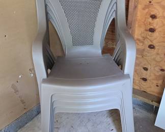 High Back Stackable Plastic Armchairs