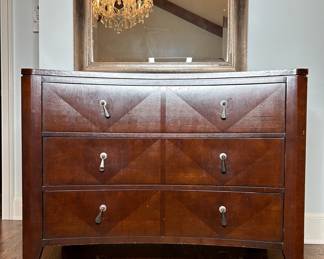 Ethan Allen Bow Front Cherry Wood Finish Six Drawers Dresser