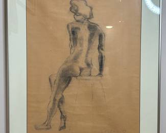 Figurative Charcoal Drawing by T. Blatnik