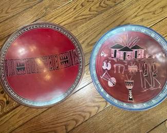 African Carved Gourd Bowls