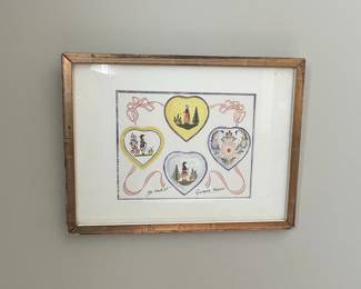 Framed Folk Art Print by H.B. Henriot & Quimper