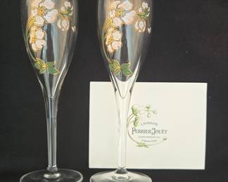 Perrier-Jouët "Belle Epoque" Champagne Flutes with Floral Design