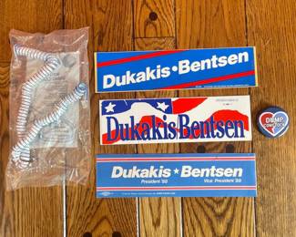 Michael Dukakis and Lloyd Bentsen 1988 Presidential Campaign Memorabilia Lot