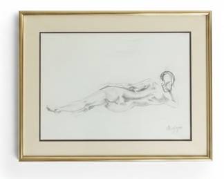 Figurative Pencil Sketch Signed VB