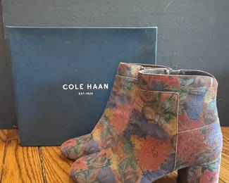 Cole Haan Floral Print Ankle Boots