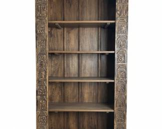 Vintage Carved Wood Display Cabinet