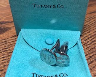 Tiffany & Co. Sterling Silver Oval Tag Cufflinks