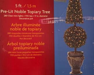 Holiday Living 5 ft. Pre-Lit Noble Topiary Tree with Decorative Urn Pot