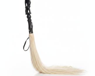 Carved Figural Handle Horsehair Fly Whisk
