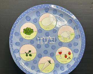 Hand-Painted Ceramic Seder Plate by Our Name is Mud