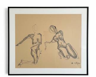 Figurative Study Drawing Signed VB