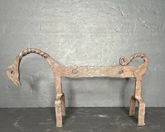 Wrought Iron Horse Fireplace Andirons