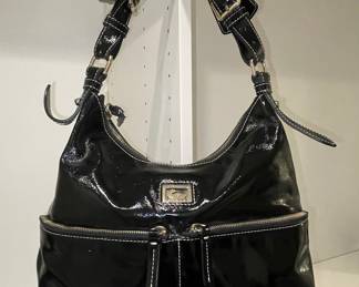 Dooney & Bourke Black Patent Leather Shoulder Bag