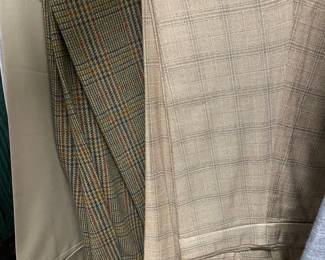 Men's Wool Blend Plaid Trousers