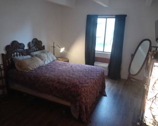 Queen Sleep Number mattress, with frame and headboard, mirror