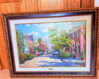 Signed & Numbered Original Thomas Kincade rainbow row no. 95