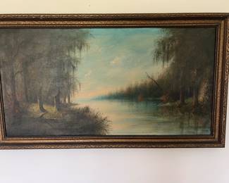 An original Will Ousley 1928 Painting "West Fork Calcasieu River No. 260, 1928"