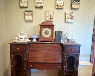 Mahogany secretary with fold down writing surface