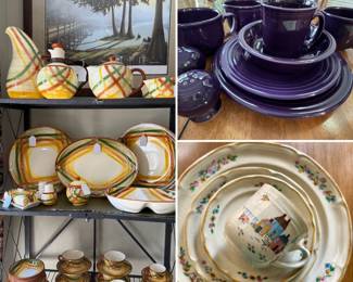 Vintage dishes in several patterns