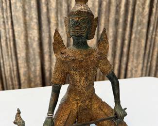 Bronze mythological guardian figure. (SE Asia)