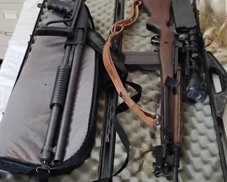 M1-A 7.62 Semi Auto Carbine --Comes with a 30 Round Mag & Winchester 12 Guage Shotgun w foding stalk